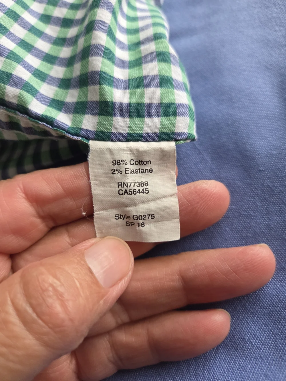 J. Crew Green and White Gingham Button-Up Shirt